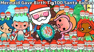 🧜‍♀️Mermaid Gave Birth To 100 Santa Babies🎅| Toca Life Story | Sad Story | Toca Boca