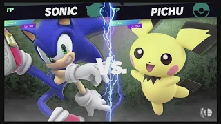 Super Smash Bros Ultimate Amiibo Fights – Request #15608 Sonic vs Pichu