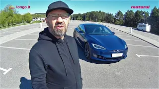 Naudoto Tesla Model S testas: įspūdingas, bet ne itin patikimas (dažnai genda pneumatinė pakaba)