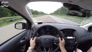 Ford Focus Turnier Mk3 1.0 EcoBoost (2016) on German Autobahn - POV Top Speed Drive