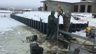 Укрепление береговой линии шпунтом ПВХ