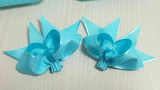 Amazing Ribbon Bow - Easy Bow Making with Ribbon - Hand Embroidery Amazing Trick with Ribbon Bow