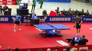 Tischtennis Finale Bremen - Ochsenhausen - Adrian Crisan VS Ryu Seung Min Satz 3