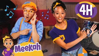 Blippi and Meekah's Musical Instruments! | 4 HOURS OF MEEKAH! | Educational Videos for Kids