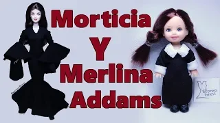 Como Hacer Los Vestidos de Morticia y Merlina Addams Para Muñecas