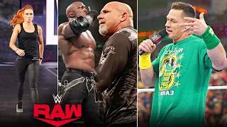 WWE RAW 19 July 2021 LIVE Highights, Goldberg CHALLENGES Lashley, Cena on Raw, Becky Lynch RETURNS