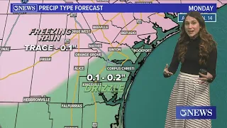 Freezing rain potential Monday morning