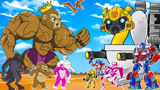 TRANSFORMERS ANIMATED KING KONG: Mama Bumblebee - Optimus Prime, ACREE | Evolution Cartoon 2D Robot