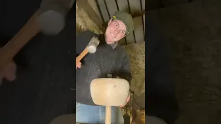 Restoring a stone masons mallet #ireland #woodwork #stonemason #mallet #restoration #satisfying