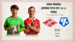 Обзор матча «Спартак» — «Чертаново» (девочки 2010-2011 гг. р.) — 0:0 (4:5 — с. п.)