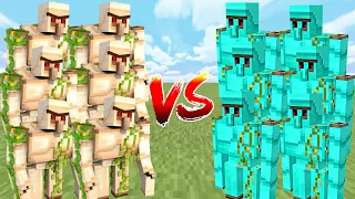 100 IRON GOLEMS vs 100 DIAMOND GOLEMS in Minecraft Mob Battle