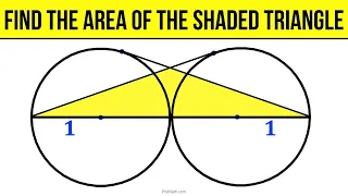 Find the Area of a Shaded Triangle Inside 2 Circles | Step-by-Step Tutorial