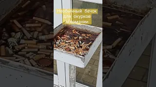 Необычный бачок для окурков в Германии.