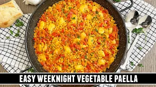 EASY Weeknight Vegetable Paella Recipe | Done in Just 30 Minutes