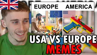 Brit Reacting to EUROPE VS USA MEMES🤣