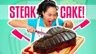 How To Make A Giant Red Velvet STEAK CAKE for Father's Day | Yolanda Gampp | How To Cake It