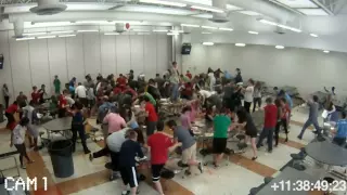 FOOD FIGHT AT BELMONT HIGH SCHOOL!!!! (Security Camera Footage)