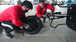 How to assembly electric tricycle rickshaw cargo pickup tricycle buggy Tuk tuk by two people