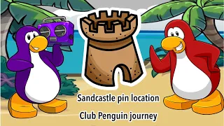 (Unavailable) Sandcastle pin location | Club penguin journey