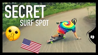 🤫SECRET SURF SPOT ⛰🏄‍♀️ - 🇺🇸USA - North Carolina (NC) 🇺🇸Longboard Downhill - SABRINA AMBROSI