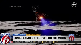 Lunar lander fell over on the moon