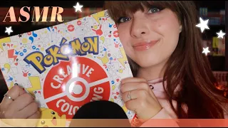 ASMR🖍️ Pokemon Colouring Book! Marker & Pencil Sketching Sounds & Whisper Ramble