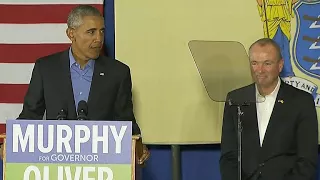 Barack Obama greeted with chants of "four more years" at campaign rally