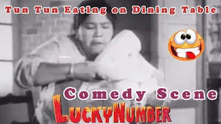 Tun Tun Eating on Dining Table Comedy Scene | Lucky Number Movie