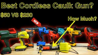 Best Cordless Caulk Gun? Hydraulic Test! Ryobi, Ridgid, Kobalt, Makita, Dewalt,  Milwaukee ,Dianamix