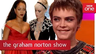 Cara Delevingne's funny photo with Rihanna & Emma Thompson -The Graham Norton Show: 2017 - BBC One