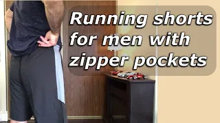 Men’s running shorts quick dry with zipper pockets Modeling & Unboxing