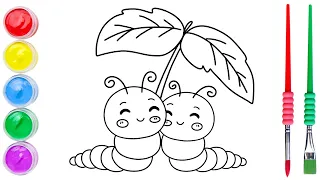 How to draw a cute caterpillar || Simple Drawing caterpillar