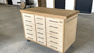 Drawers Cabinet from OAK and plywood (STEP BY STEP) DIY