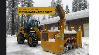 LAKE TAHOE 700+ INCH WINTER! - 4k - PLOWING SNOW CAT 938M-SNOWBLOWER