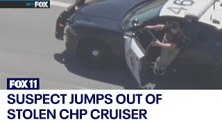 Man jumps out of stolen CHP cruiser during high-speed police chase