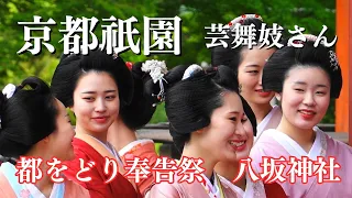 【京都祗園】都をどり奉告祭 2024/5/1 舞妓芸妓さん挨拶回り 字幕 八坂神社 京都観光/ Maiko and Geiko in Kyoto Japan/#八坂神社 #京都 #舞妓 芸妓 京都旅行