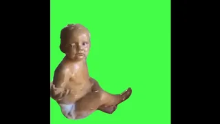 Baby covered with peanut butter  green screen