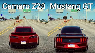 NFS Heat: Chevrolet Camaro Z28 vs Ford Mustang GT - Drag Race