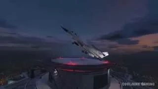 Jet landing backward on Maze Bank: