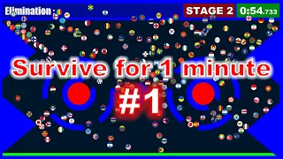 Survive for １minute #1, 216 country marble race game in Algodoo | Marble Factory