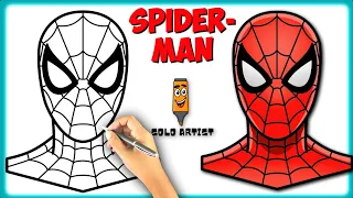 How To DRAW SPIDER-MAN - step by step tutorial | Simple & Easy