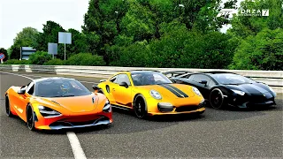 Forza 7 Drag race: McLaren 720S vs Porsche 911 Turbo S (780hp) vs Aventador SV (780hp)