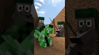 Drone Creeper Attack on Trenches | Minecraft Animation #shorts