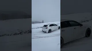 Mercedes AMG A35 snow drift