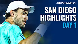 Karatsev Faces Delbonis; Fognini & Fritz In Action | San Diego 2021 Highlights Day 1