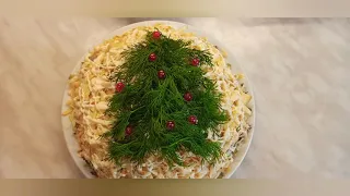 🌲Новогодний салат ёлочка /с говядиной и огурцами🌲