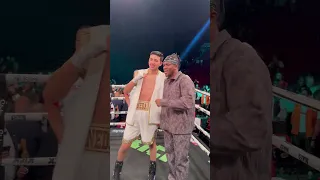 RINGSIDE EDITION: KSI (JJ Olatunji) congratulates Luis Pineda on his victory over Ed Matthews.