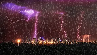 Fall Asleep Fast on Stormy Night | Terrible Rainstorm, Strong Thunder & Heavy Rain at Night