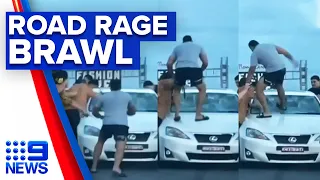 Car surrounded and damaged in road rage attack | 9 News Australia