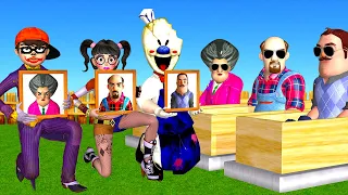 Scary Teacher 3D NickJoker vs Tani Harley Quinn Troll Miss T and Ice Scream 4 in Neighbor's Farm